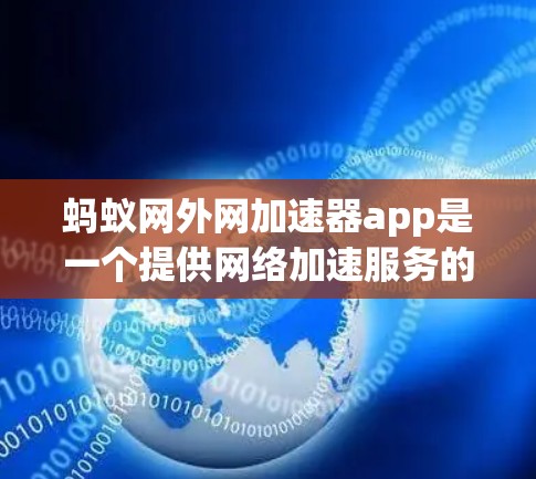 蚂蚁网外网加速器app是一个提供网络加速服务的平台，主要功能包括多平台加速、多种加速方式和优化功能。以下是关于该应用的详细信息