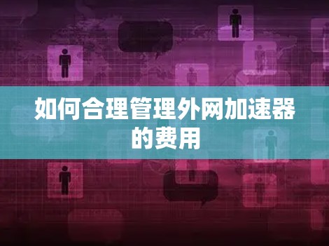 如何合理管理外网加速器的费用