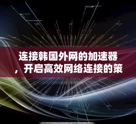 连接韩国外网的加速器，开启高效网络连接的策略