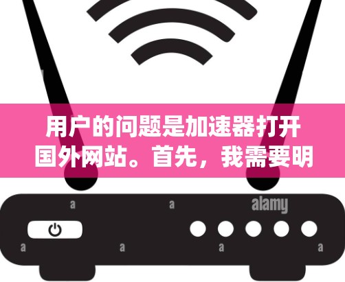 用户的问题是加速器打开国外网站。首先,我需要明确用户的具体需求是什么。他们可能在使用某些加速器软件(如Redroid或Rally)来下载国外网站上的内容,但遇到了无法加速的问题