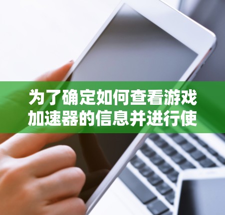 为了确定如何查看游戏加速器的信息并进行使用，以下是一个清晰的指南