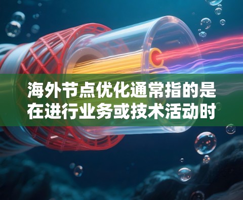 海外节点优化通常指的是在进行业务或技术活动时,将节点部署到海外地区的环境(如服务器、存储服务器等)以满足特定需求的优化方法。以下是一些可能涉及海外节点优化的方面和建议
