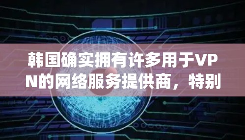 韩国确实拥有许多用于VPN的网络服务提供商,特别是在提供加密视频流(encrypting video streaming 方面。以下是一些韩国VPN节点和相关服务 韩国确实拥有许多用于VPN的网络服务提供商,特别是在提供加密视频流(encrypting video streaming 方面。以下是一些韩国VPN节点和相关服务