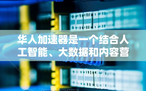 华人加速器是一个结合人工智能、大数据和内容营销的综合工具,旨在加速数字内容的传播。以下是对其的主要特点和应用的详细说明 华人加速器是一个结合人工智能、大数据和内容营销的综合工具,旨在加速数字内容的传播。以下是对其的主要特点和应用的详细说明