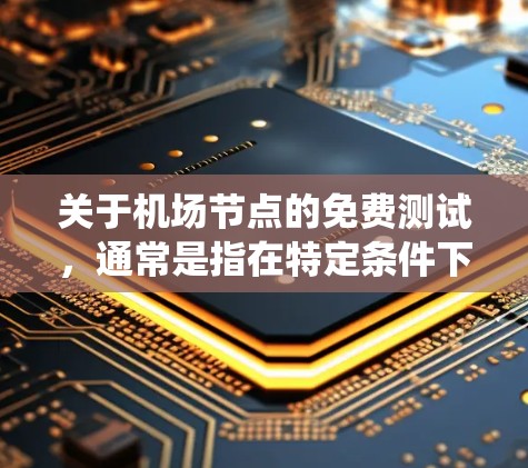 关于<strong>机场节点</strong>的免费测试,通常是指在特定条件下运行测试,以评估系统的性能、安全性或功能。以下是一些可能的含义和应用