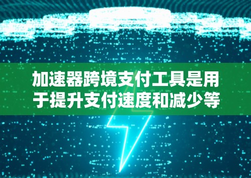 加速器跨境支付工具是用于提升支付速度和减少等待时间的支付平台，适用于跨国交易。以下是对这些工具的详细介绍