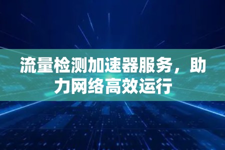 流量检测加速器服务，助力网络高效运行