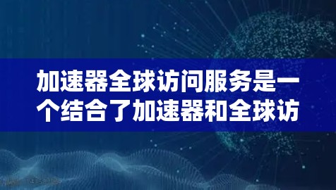 加速器全球访问服务是一个结合了加速器和全球访问平台的解决方案，旨在提升数据处理和访问效率，适用于需要高效数据处理的用户。以下是该服务的关键信息