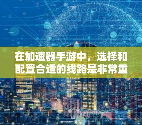 在加速器手游中，选择和配置合适的线路是非常重要的，以确保游戏流畅运行。以下是一个详细的指南，帮助你选择适合的加速器和配置方法