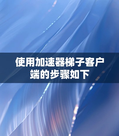 使用加速器梯子客户端的步骤如下