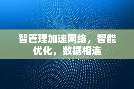 智管理加速网络,智能优化,数据相连